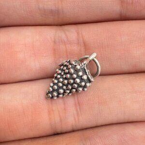 Vintage Sterling Silver 925 Grape Cluster Textured Charm Size 19mm Length